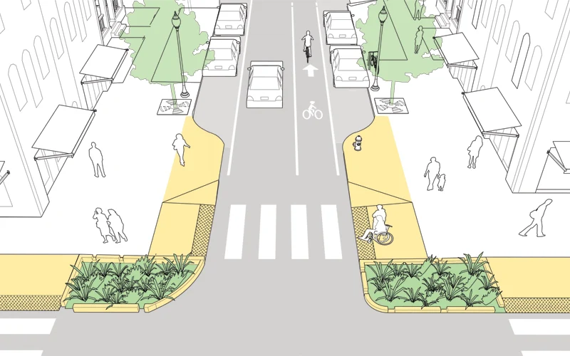 NACTO Gateway Curb Extension